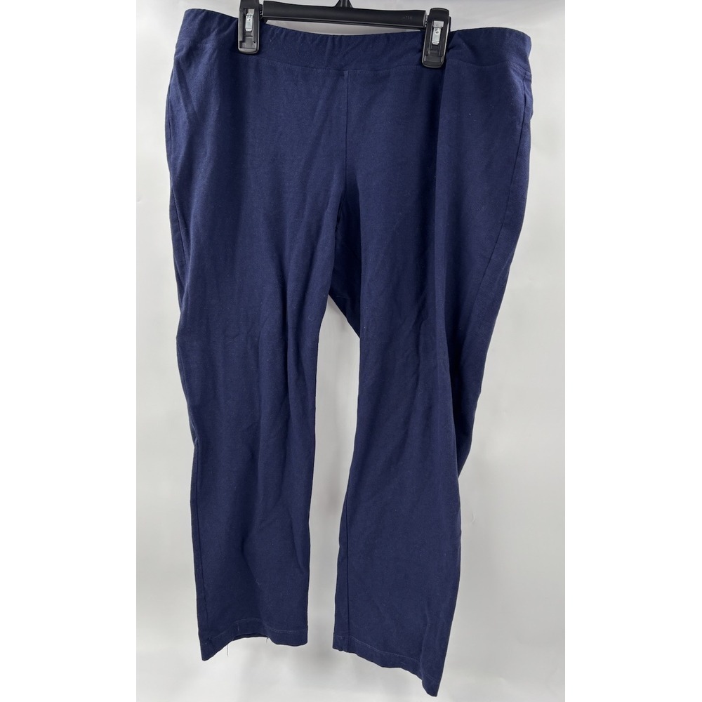 Eileen Fischer Petite L Navy Viscose Straight Leg Lightweight Dress Pants - Picture 4 of 5